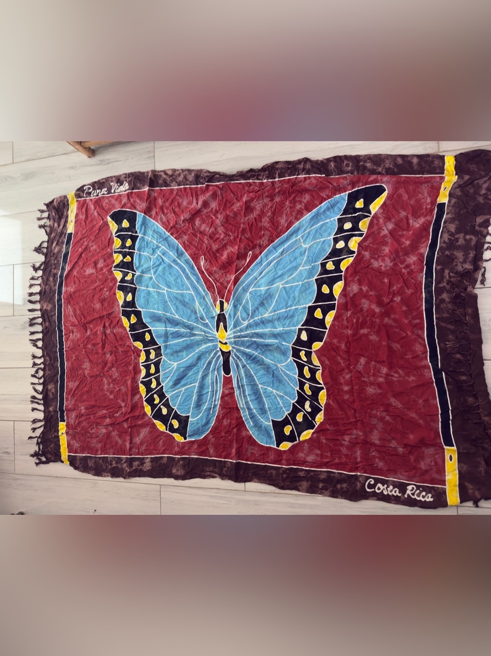 Scarf Wrap Beach BUTTERFLY Cruise Beach Cover Up Made in Costa Rica Pura Vida